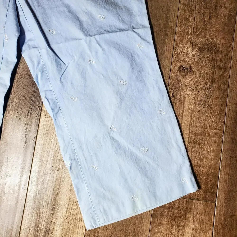 Tommy Hilfiger Women's Blue Embroidered Cropped Golf Pants Size 10 - Picture 4 of 12